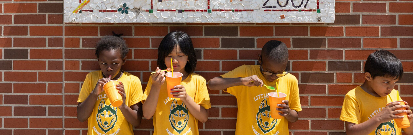 Monroe students eating ice cream